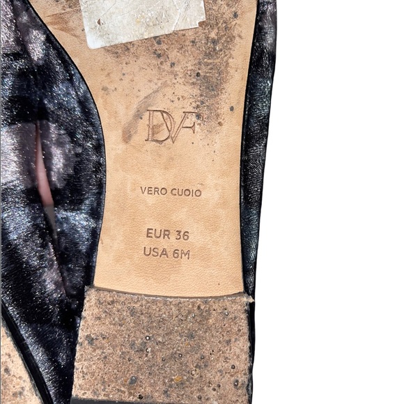 Diane Von Furstenberg Ballet Flats Size 6 Velvet Leopard Print Blue *Sample* - Picture 8 of 10